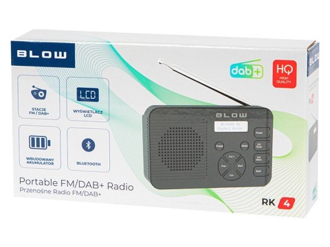 Radio przenośne RK4 BT FM/DAB+ kuchenne, czarne BLOW