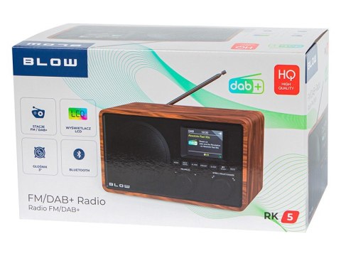 Radio przenośne RK5 BT FM/DAB+ kuchenne, czarne BLOW Radio przenośne RK5 BT FM/DAB+ kuchenne, czarne BLOW