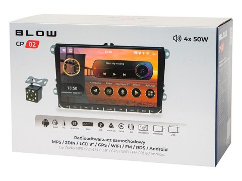 Radio samochodowe CP02 2DIN 9 cali ekran dotykowy Android/WiFi/GPS/CARPLAY BLOW Radio samochodowe CP02 2DIN 9 cali ekran dotykowy Android/WiFi/GPS/CARPLAY BLOW