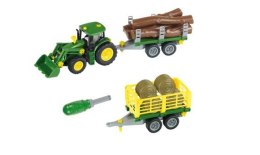 Traktor John Deere do skręcania z 2 przyczepami Klein