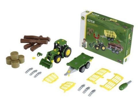 Traktor John Deere do skręcania z 2 przyczepami Klein Traktor John Deere do skręcania z 2 przyczepami Klein