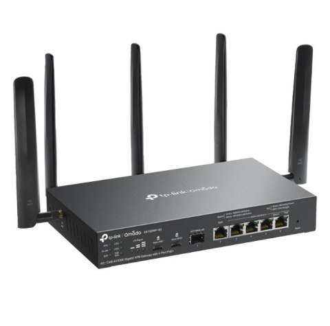 Brama sieciowa gigabitowa Omada 4G+ Cat6 AX3000 VPN with 4-Port PoE+PORT: 1× Gigabit SFP WAN/LAN Port, 1× Gigabit RJ45 WAN Port, TP-LINK Brama sieciowa gigabitowa Omada 4G+ Cat6 AX3000 VPN with 4-Port PoE+PORT: 1× Gigabit SFP WAN/LAN Port, 1× Gigabit RJ45 WAN Port, TP-LINK