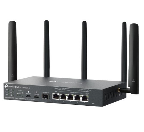 Brama sieciowa gigabitowa Omada 4G+ Cat6 AX3000 VPN with 4-Port PoE+PORT: 1× Gigabit SFP WAN/LAN Port, 1× Gigabit RJ45 WAN Port, TP-LINK Brama sieciowa gigabitowa Omada 4G+ Cat6 AX3000 VPN with 4-Port PoE+PORT: 1× Gigabit SFP WAN/LAN Port, 1× Gigabit RJ45 WAN Port, TP-LINK