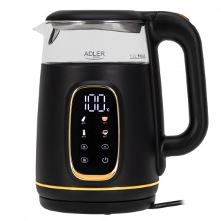 Czajnik 1,7l wyświetlacz LED, regulacja temperatury AD 1305 czarno-złoty Adler