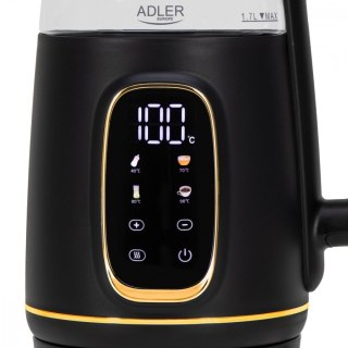 Czajnik 1,7l wyświetlacz LED, regulacja temperatury AD 1305 czarno-złoty Adler
