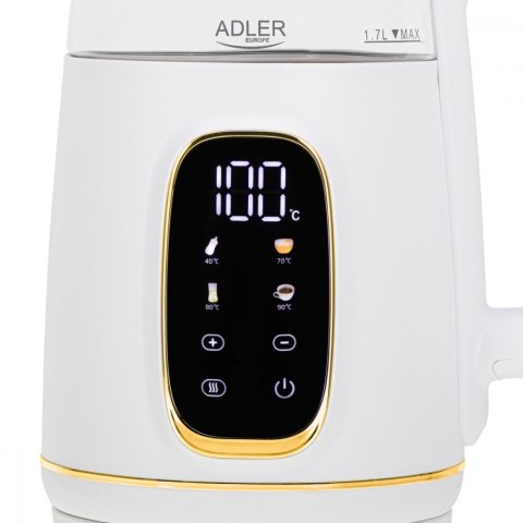 Czajnik 1,7l z wyświetlaczem LED, regulacją temperatury AD 1305WG Adler