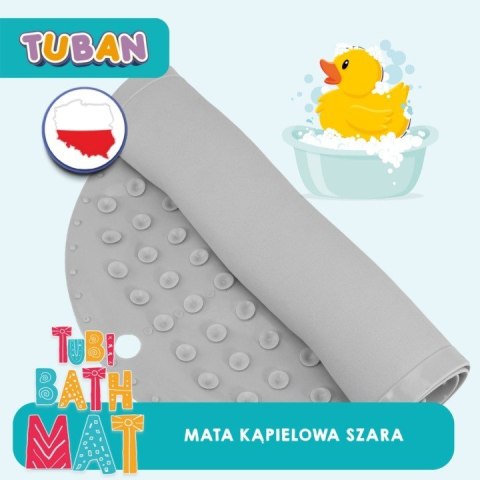 Mata kąpielowa antypoślizgowa szara TUBAN