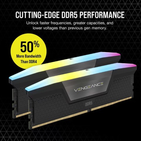 Pamięć DDR5 Vengeance RGB 48GB/6400 (2x48GB) CL36 Corsair Pamięć DDR5 Vengeance RGB 48GB/6400 (2x48GB) CL36 Corsair