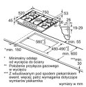 Płyta gazowa PCQ7A5I90 75 cm inox Bosch