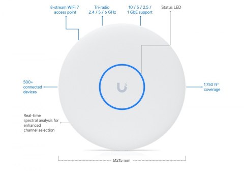 Punkt dostępowy U7-Pro-XG, Wi-Fi 7 BE10800, 1x 10GE UBIQUITI Punkt dostępowy U7-Pro-XG, Wi-Fi 7 BE10800, 1x 10GE UBIQUITI