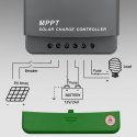 Solarny regulator ładowania MPPT z czujnikiem temperatury 30A | 12V/24V | LCD | 2xUSB | Bluetooth | APP | GEL | LiFePO4 Qoltec