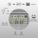 Solarny regulator ładowania MPPT z czujnikiem temperatury 30A | 12V/24V | LCD | 2xUSB | Bluetooth | APP | GEL | LiFePO4 Qoltec