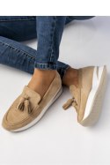 Damskie Mokasyny ? Beżowe LIVIA KHAKI - Inello