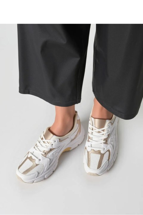 Damskie Sneakersy AURELIA WHITE/GOLD - Inello Damskie Sneakersy AURELIA WHITE/GOLD - Inello