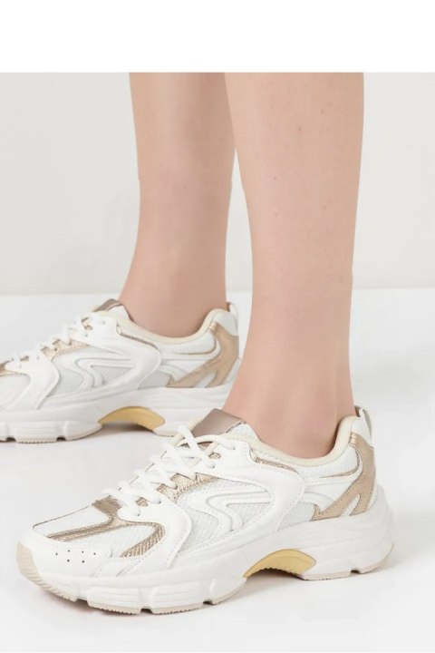 Damskie Sneakersy AURELIA WHITE/GOLD - Inello Damskie Sneakersy AURELIA WHITE/GOLD - Inello