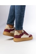 Damskie Sneakersy ? Bordowe AURORA WINE - Inello