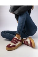 Damskie Sneakersy ? Bordowe AURORA WINE - Inello