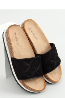 Sandał KLAPKI KORKOWE CZARNE LS017 BLACK - Inello