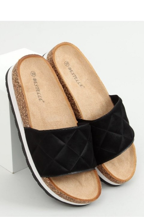Sandał KLAPKI KORKOWE CZARNE LS017 BLACK - Inello Sandał KLAPKI KORKOWE CZARNE LS017 BLACK - Inello