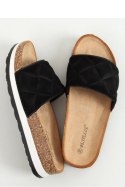 Sandał KLAPKI KORKOWE CZARNE LS017 BLACK - Inello