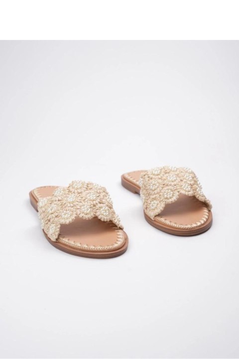 Sandał Klapki Model Daisy GQ8-057 Beige - Inello Sandał Klapki Model Daisy GQ8-057 Beige - Inello