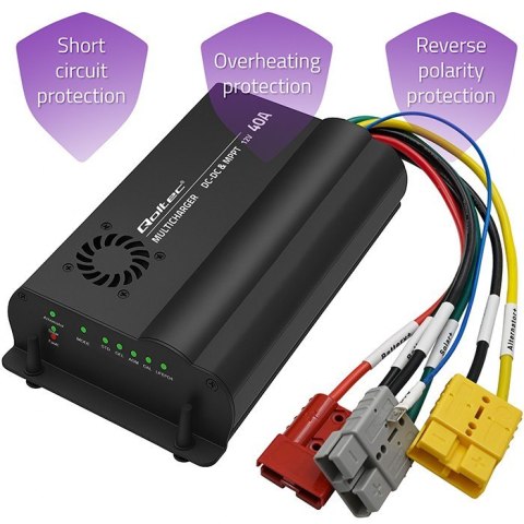 Automatyczna Ładowarka DC-DC 12V z regulatorem MPPT | 40A | LiFePO4 AGM GEL STD Qoltec Automatyczna Ładowarka DC-DC 12V z regulatorem MPPT | 40A | LiFePO4 AGM GEL STD Qoltec