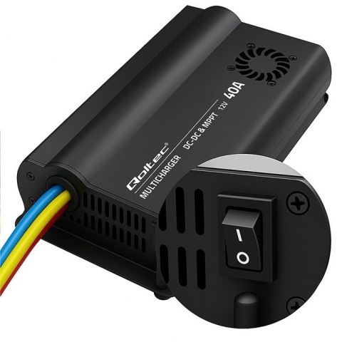 Automatyczna Ładowarka DC-DC 12V z regulatorem MPPT | 40A | LiFePO4 AGM GEL STD Qoltec Automatyczna Ładowarka DC-DC 12V z regulatorem MPPT | 40A | LiFePO4 AGM GEL STD Qoltec