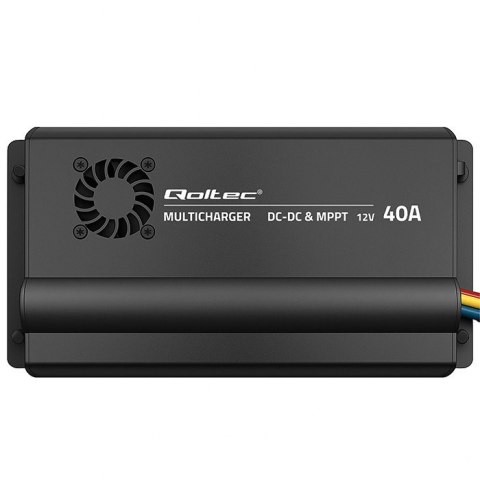 Automatyczna Ładowarka DC-DC 12V z regulatorem MPPT | 40A | LiFePO4 AGM GEL STD Qoltec Automatyczna Ładowarka DC-DC 12V z regulatorem MPPT | 40A | LiFePO4 AGM GEL STD Qoltec