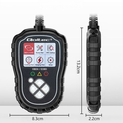 Cyfrowy Tester diagnostyczny ProLine | OBDII EOBD | 8V-25V | DualSystem Qoltec Cyfrowy Tester diagnostyczny ProLine | OBDII EOBD | 8V-25V | DualSystem Qoltec