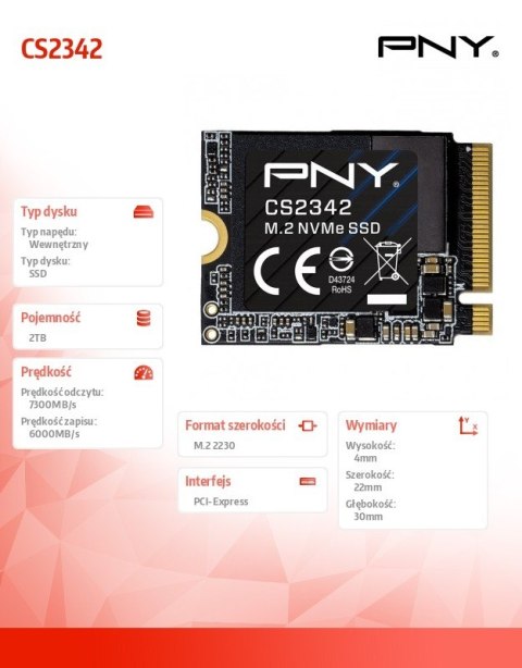Dysk SSD 2TB M.2 2230 CS2342 PNY