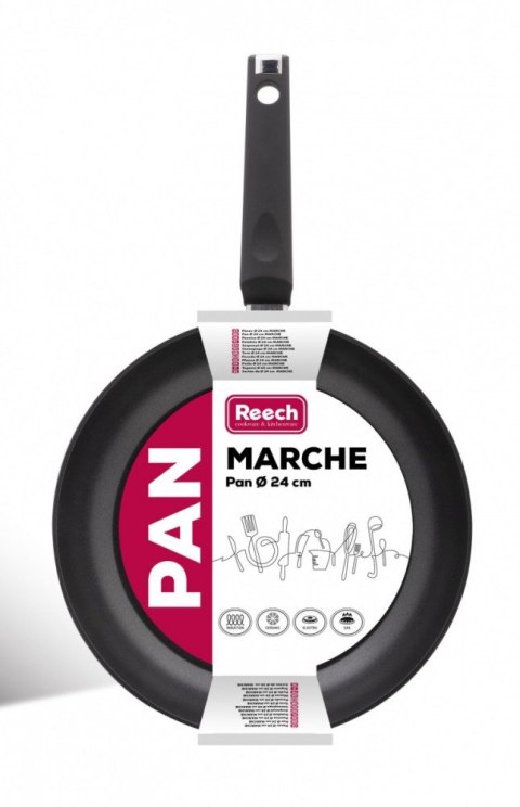 Patelnia aluminiowa z powłoką non-stick LP1002 MARCHE 24cm czarna Lamart