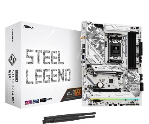 Płyta główna B650 STEEL LEGEND WIFI AM5 4DDR5 HDMI/DP M.2 ATX ASRock Płyta główna B650 STEEL LEGEND WIFI AM5 4DDR5 HDMI/DP M.2 ATX ASRock