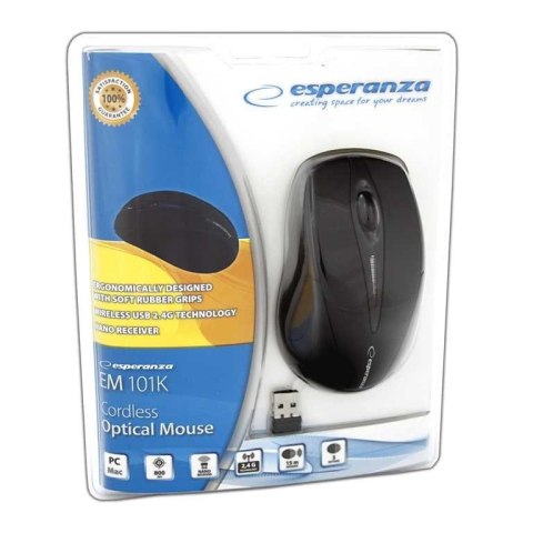 Bezprzewodowa Mysz optyczna EM101K USB, 2,4 GHz, NANO odbiornik Esperanza