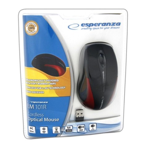 Bezprzewodowa Mysz optyczna EM101R USB, 2,4 GHz, NANO odbiornik Esperanza