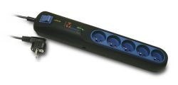 Listwa przeciwprzepięciowa LFT-2001A, 3L EMI/RFI, 2.5m, czarna Lestar