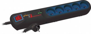 Listwa przeciwprzepięciowa LFT-2005, 3L EMI/RFI, 5,0m, czarna Lestar