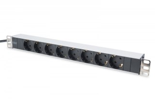 Listwa zasilająca PDU 19" RACK 8xSchuko, 2m 1xSchuko, 16A, aluminiowa Digitus