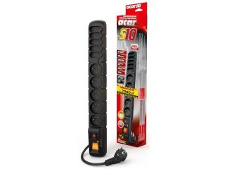 Listwa zasilajÄca S10 3M czarna 10 gniazd