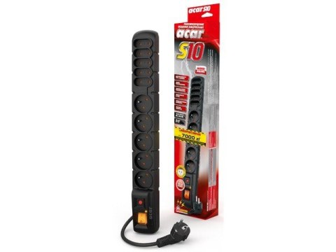 Listwa zasilajÄca S10 3M czarna 10 gniazd
