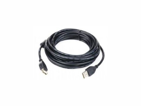 Przedłuzacz USB 2.0 typu AM-AF 1.8m FERRYT czarny Gembird