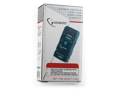 Tester diodowy kabli RJ4 5,RJ11,UTP,STP,USB AA/AB Gembird