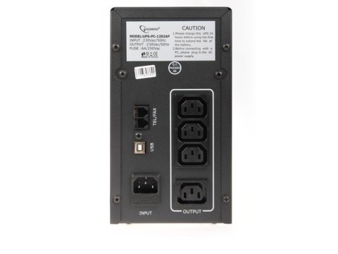 UPS POWER CUBE USB, RJ12X2 1200VA Gembird