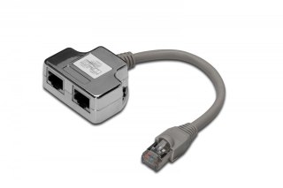 Adapter RJ45 na kablu / 2x gniazdo RJ45 ekran Digitus