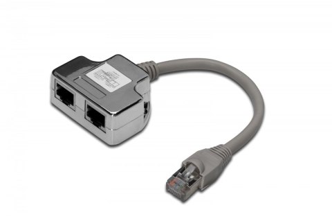 Adapter RJ45 na kablu / 2x gniazdo RJ45 ekran Digitus