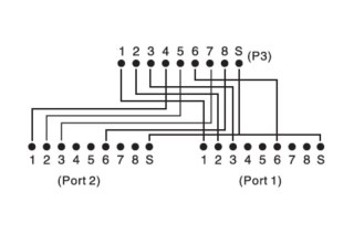 Adapter RJ45 na kablu / 2x gniazdo RJ45 ekran Digitus