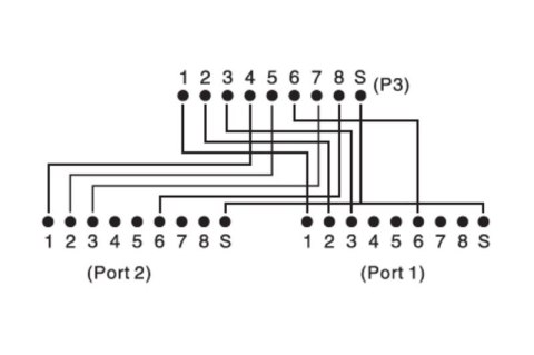Adapter RJ45 na kablu / 2x gniazdo RJ45 ekran Digitus