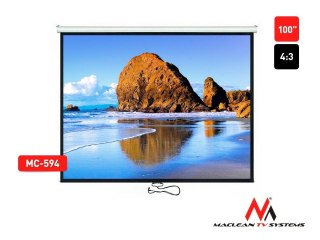 Ekran projekcyjny MC-594 100" 4:3 200x150 auto-lock biały matowy ściana lub sufit Maclean