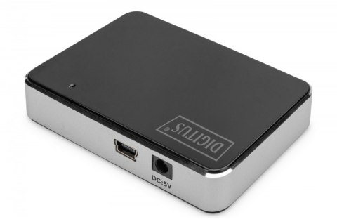 HUB/Koncentrator 4-portowy USB 2.0 HighSpeed, aktywny, czarno-srebrny Digitus