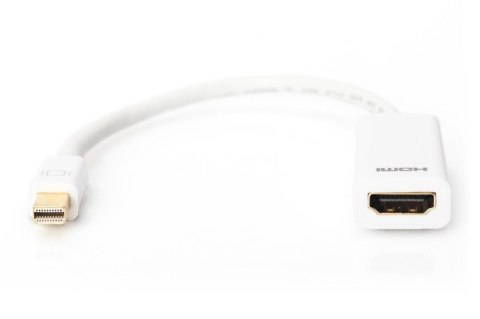 Kabel adapter Displayport 1080p 60Hz FHD Typ miniDP/HDMI A M/Ż biały 0,15m Digitus