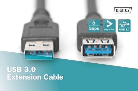 Kabel przedłużający USB 3.1 Gen.1 SuperSpeed 5Gbps Typ USB A/USB A M/Ż czarny 1,8m Digitus